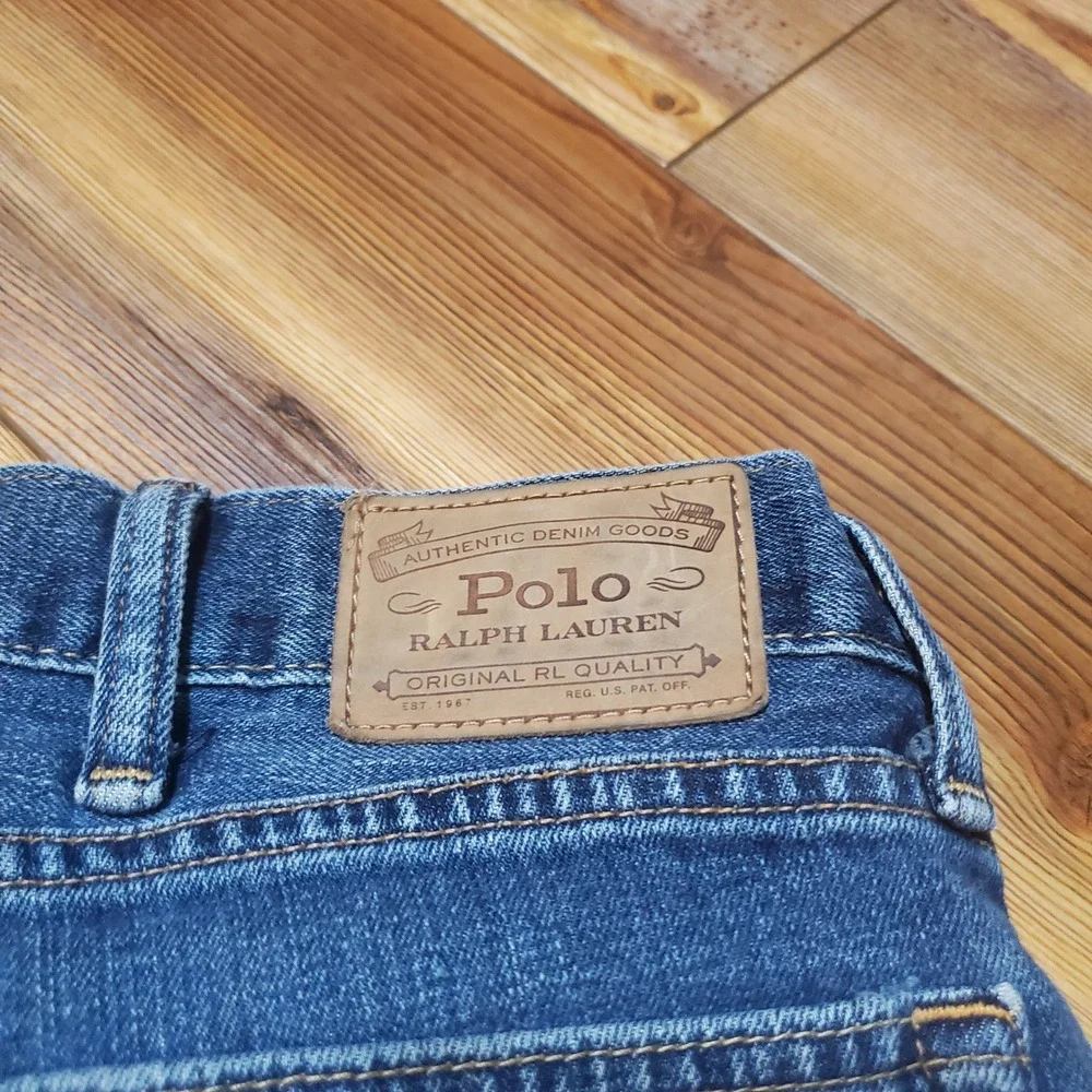 Polo Ralph Lauren Hampton Relaxed Straight Jeans Mens 42x30 Blue Denim Stretch